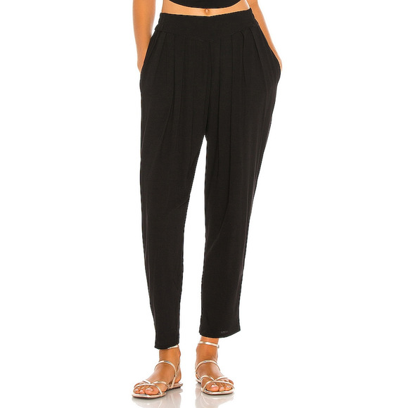 Indah 'Tanah' Solid 80s Black Pleated Trouser Size S